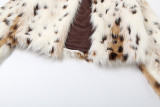 Leopard Spot Long-hair Warm Long-sleeved Coat