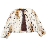 Leopard Spot Long-hair Warm Long-sleeved Coat