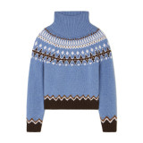 Retro Contrasting Ethnic Style Knitted Sweater Fashionable Loose Warm Top
