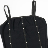 Suspender Tassel Hip-hugging Dress with Bubble Beads