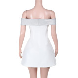 Slim Fit Glittery Tube Top A-line Skirt