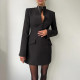 Waist-hugging Short Skirt Solid Color Long-sleeved Dress