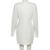 V-neck Slim Fit Lace Contrast Patchwork Hip-hugging Short Skirt