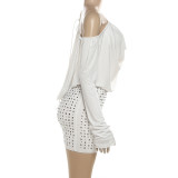 Backless Lace-up Shoulder Bag Hip Studded Dress