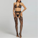 Sexy See-through Hollow Temptation Fishnet Stockings Hot Diamond Bra Set