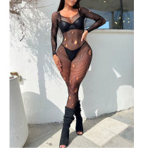 Hollow Grid Sexy One-piece Fishnet Stockings