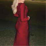 Slim Fit Round Neck Long Sleeve Dress