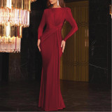 Slim Fit Round Neck Long Sleeve Dress