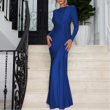 Slim Fit Round Neck Long Sleeve Dress