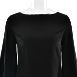 Waist Strapped Backless Dress Solid Color Hip-hugging Short Skirt