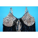 Strappy Lace Leopard Print Skirt Suit