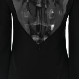 Waist Strapped Backless Dress Solid Color Hip-hugging Short Skirt