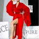 Satin Large Bell Sleeve Long Nightgown with Multi-color High Slit Ties