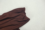 Solid Color Temperament Slit Tube Top Hip Skirt Pleated One-line Collar Waist Long Dress