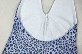Leopard Print Halterneck U-neck Hip-hugging Jumpsuit