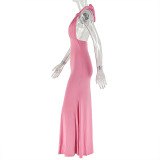 Hip-hugging Skirt V-neck Bust-hugging Backless Long Dress