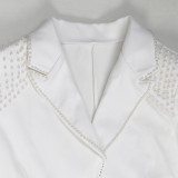 Pearl Long-sleeved Slim-fit Stretch Suit Two-piece Suit