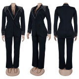 Pearl Long-sleeved Slim-fit Stretch Suit Two-piece Suit