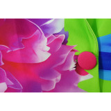 Casual Green Fruit Collar Printed Suit Shorts Suit