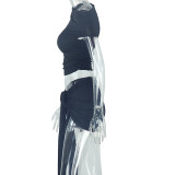 Casual Navel-baring Solid Color Skirt Suit Sleeveless Round Neck Two-piece Set