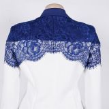 Slim-fitting Stretch Lace Patchwork Two-piece Suit