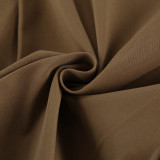 Khaki Lapel Single-breasted Coat Jacket