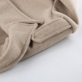 Solid Color Wool Suit Large Lapel Casual Style Short Coat