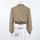 Short Plaid Blazer Retro Loose Suit