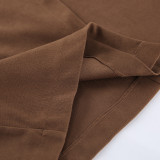 Casual Suit High-waisted Color-blocked Irregular Skirt Two-piece Set