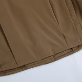 Khaki Lapel Single-breasted Coat Jacket