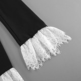 V-neck Lace Black Temperament Small Suit Jacket