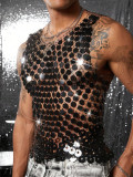 Sequin Hollow Vest Suspender Men's Clothing