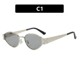 Simple Metal Cat-eye Sunglasses, Fashionable and Anti-UV