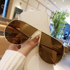 Large Frame Metal Fashion Sunglasses