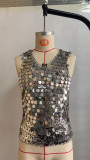 Sequin Hollow Vest Suspender Men's Clothing