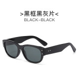 Square Frame Wood Grain Sunglasses