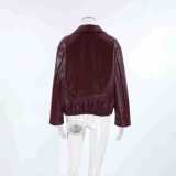 Motorcycle Style Leather Jacket Loose Coat