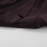 Deep V Low-cut Long-sleeved Waist Blazer and Trousers Two-piece Set