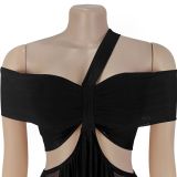 Strapless Slim-fitting See-through Mesh Dress