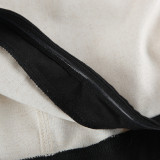 Stitched Contrast Color Suspender Dress for Women Strapless Tube Top Long Dress