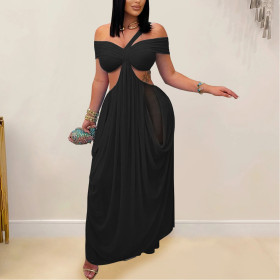 Strapless Slim-fitting See-through Mesh Dress