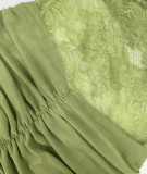 Sleeveless top long skirt pleated hollow slim fit dress