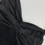 Gathered Ribbon Halterneck Sexy Hip-hugging Dress