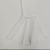 Solid Color Trumpet Long Sleeve Slim Fit Strappy Hip Dress