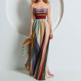 Strapless Colorful Long Dress