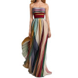 Strapless Colorful Long Dress