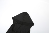 Backless Hooded Long-sleeved Solid Color Butt Lifting Bodysuit