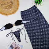 Bikini Three Piece Polka Dot Split Swimsuit