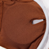 One-shoulder Twisted Swimsuit One-piece Underwire Push-up Hollow Metal Buckle Solid Color Swimsuit