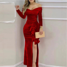 Party Dress One Shoulder Ruffled Dress